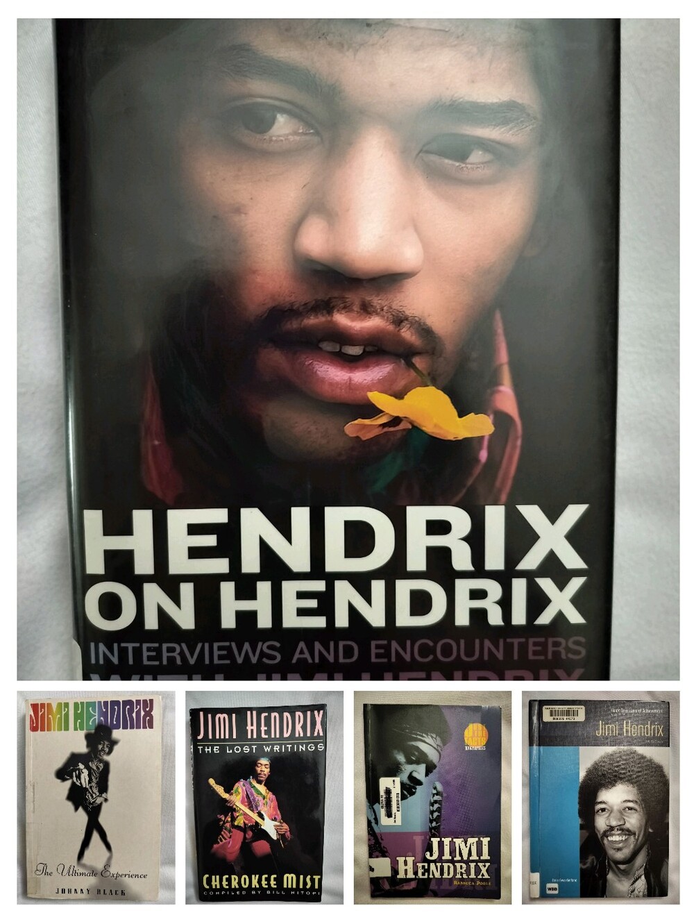Jimi Hendrix 5 Book Bundle Hardcover Paperback Ex-Librar VTG Retro Music Fandom